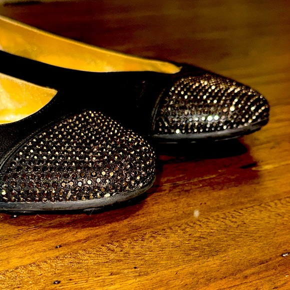 Jimmy Choo Designer Wrena Crystal-Toe Ballerina Flat Shoe, Black/Anthracite 9.5 - Picture 5 of 16